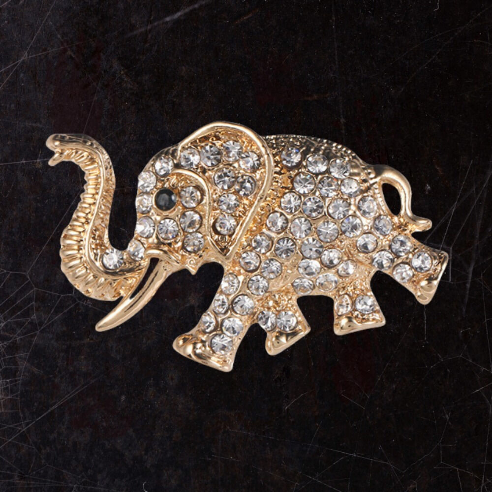 "Crystal Elephant" Elegant Brooch: A 3.6cm Lightweight Silhouette Carrying Auspicious Wisdom, Sparkling Crystals Adorning Daily Wear and Celebratory Elegance — image 3