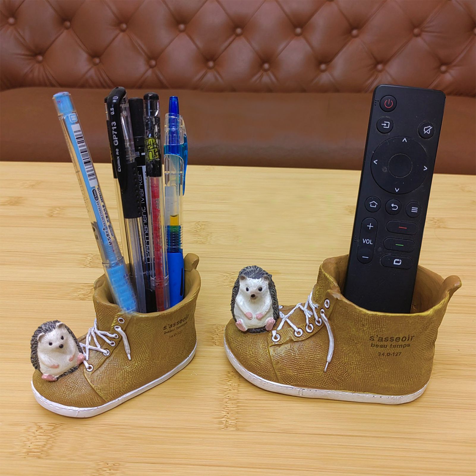 Cute Hedgehog with Resin Shoe Flower Pot with Animal Figurine, Creative Succulent Planter for Indoor Outdoor Garden Desk Decor Gift — image 5
