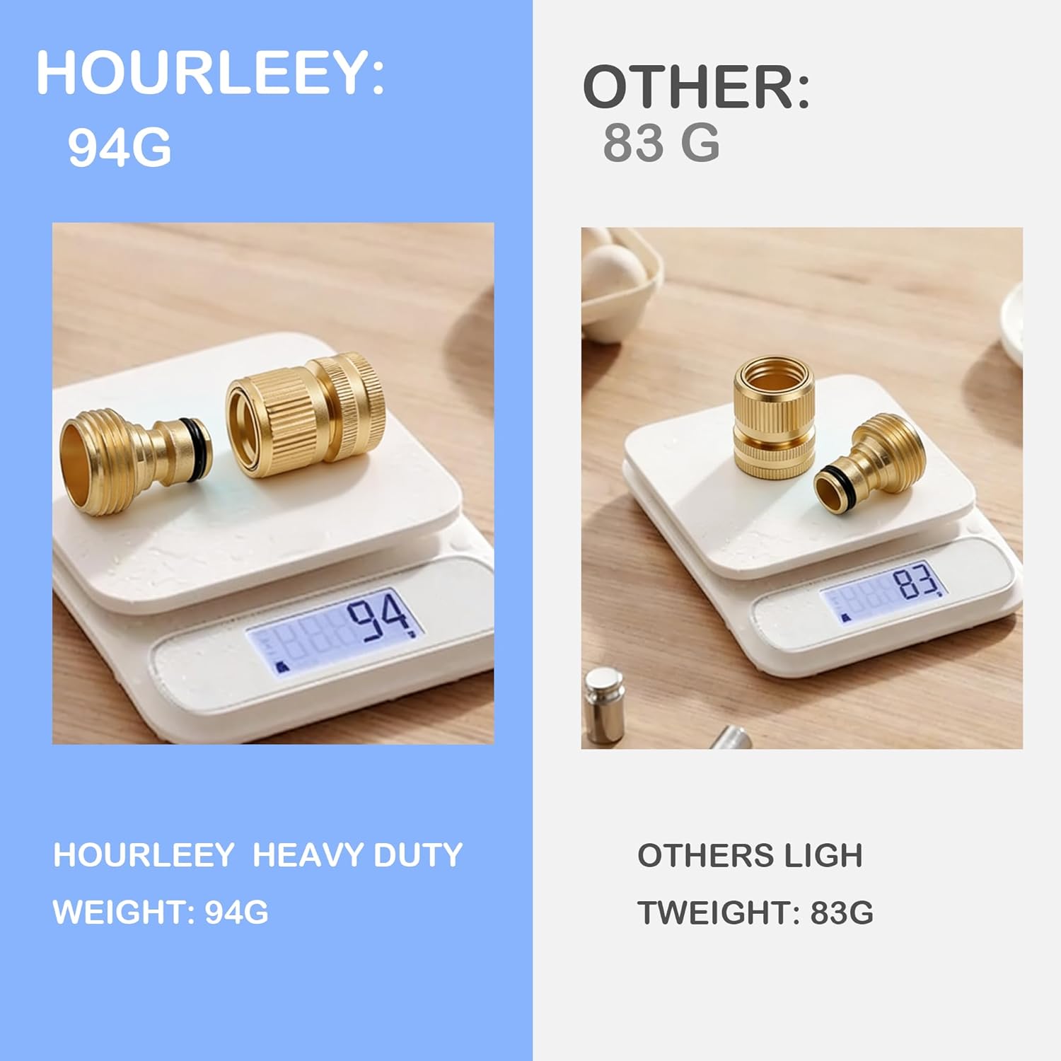 Garden Hose Quick Connector, Solid Brass 3/4 Inch GHT Thread Garden Quick Connect Kit, Male and Female No-Leak Water Hose Fittings (4 Set) โ image 6