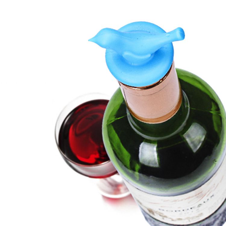 8pc Little Bird Wine Bottle Stopper, Silicone Stoppers, Reusable, Leak Proof, Cute, Fun, Decorative, Multipack โ image 3
