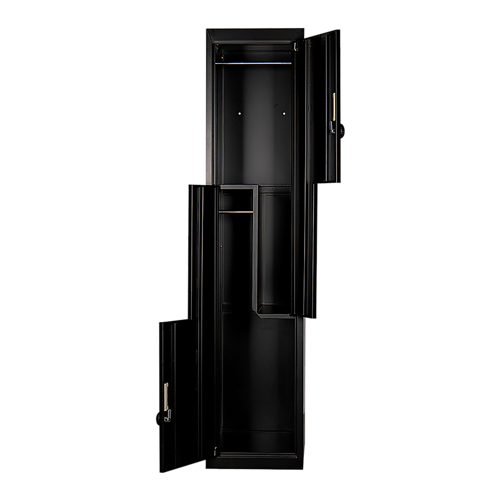 Black Two-Door L-shaped Office Gym Shed Storage Lockers — image 6