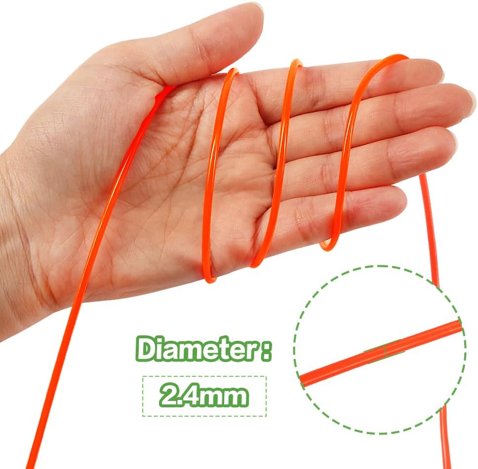 String Trimmer Line 0.095-Inch, 328 Feet 2.4mm Round Nylon Weed Eater String for Grass, Weeds and Brush, Universal Fit for Gas and Electric Trimmers (Orange — image 3