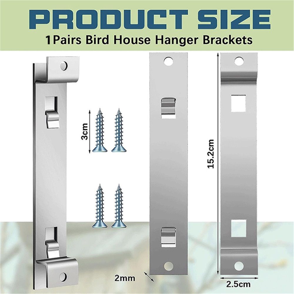 4 Sets of Bird House Brackets, Steel Bird House Mounting Bracket with Screws and Drywall Anchors, Bird Feeder Hanger Bracket Mounting Plate for Securing Bird — image 5