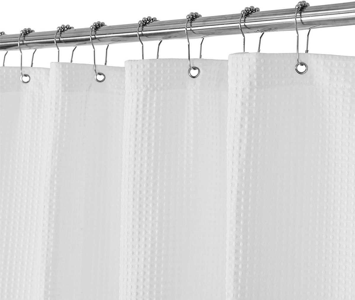 Waffle Weave Shower Curtain - Window Curtain - Fabric shower curtain for bathroom - Raised fabric - Waterproof - Washable - Suitable for bathroom, bedroom — image 5