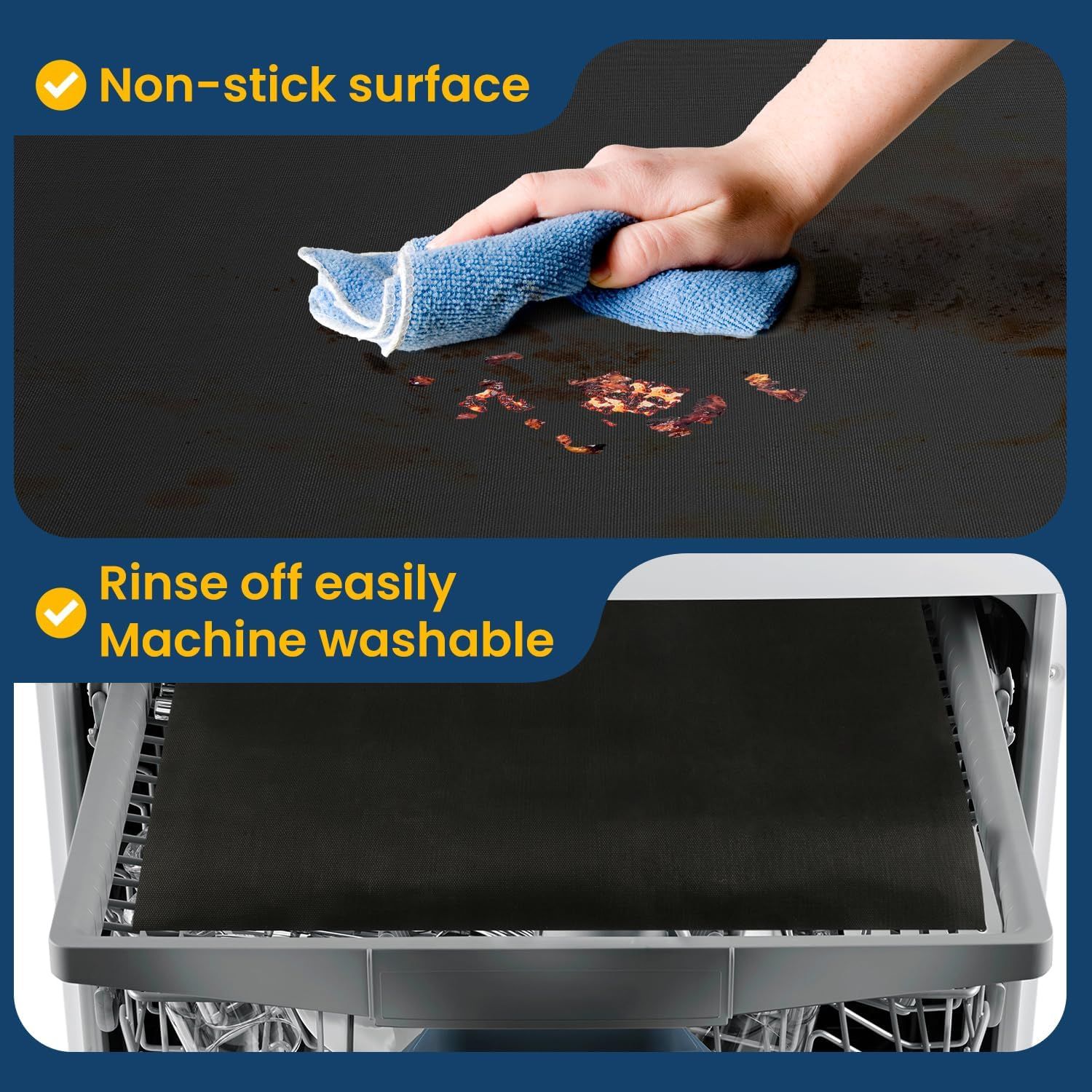 Cooks Non-Stick Oven Protector Mat - 5 Heavy Duty Nonstick Oven Rack Liners to Protect Convection, Electric, Gas, & Microwave Ovens - Heat Resistant Baking โ image 4