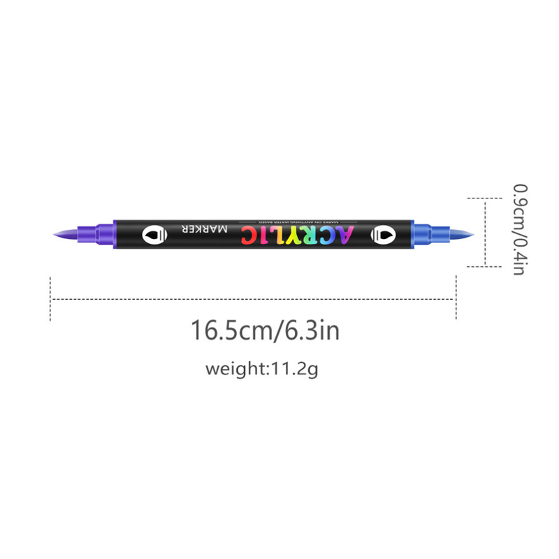 Dual-Tip Acrylic Markers – 12-Pack, Water-Based, Quick-Dry, Waterproof, for Multi-Surface Writing and Coloring (24 Colors) — image 5
