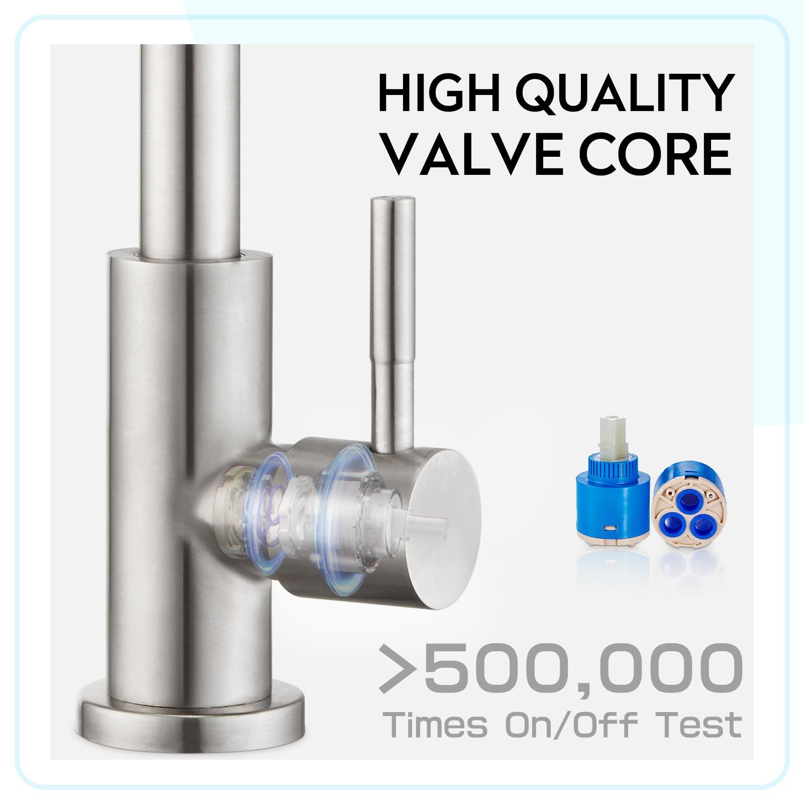 Kitchen Faucet Cold Water Only Brushed Nickel Kitchen Sink Faucet Single Handle Cold Faucet Bar Sink Faucet Outdoor — image 5