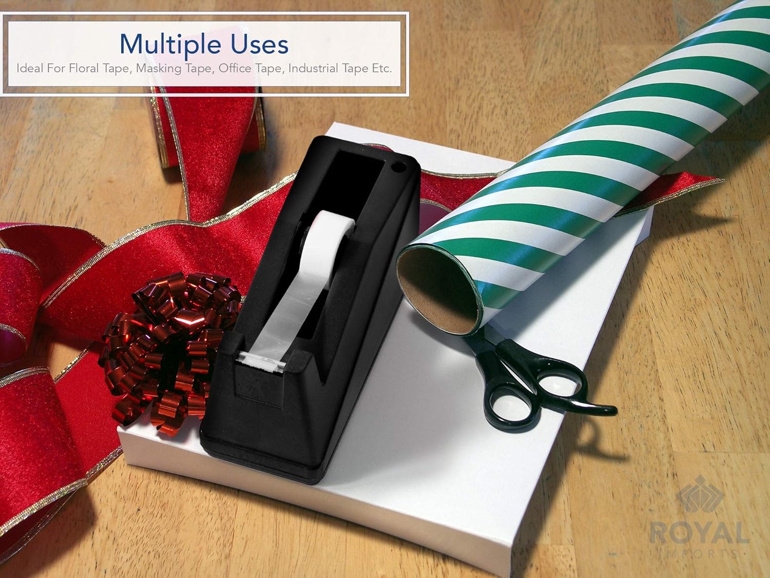 Desktop Tape Dispenser Adhesive Roll Holder (Fits 1" & 3" Core) Heavy Duty Premium for Office, Home, School, Library, Crafts, Moving, Giftwrapping with โ image 6