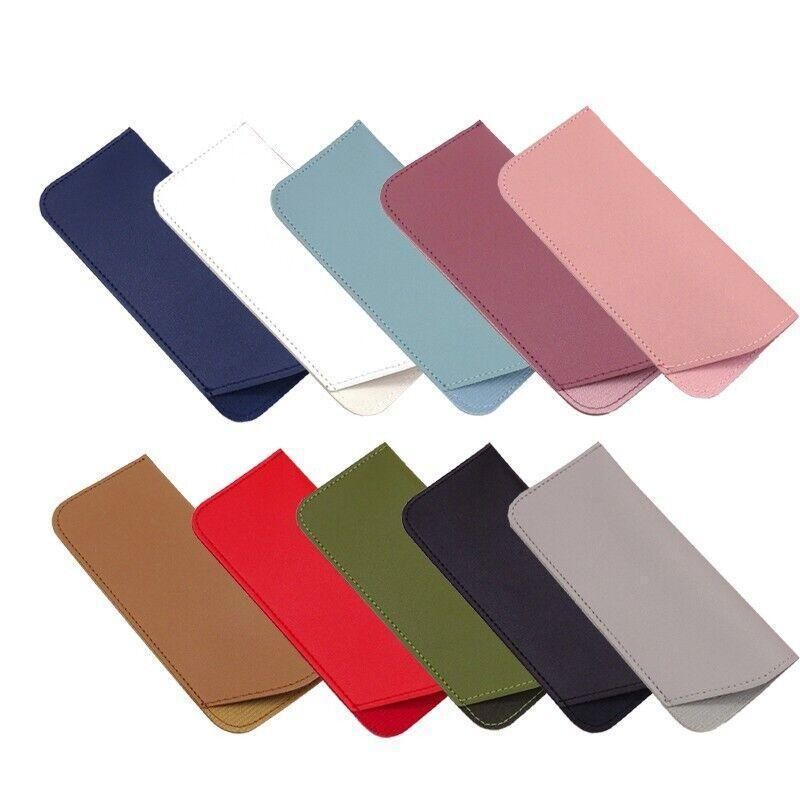 Pu Leather Eyeglass Sunglasses Reading Glasses Case Soft Pouch Bag Pocket - White โ image 3