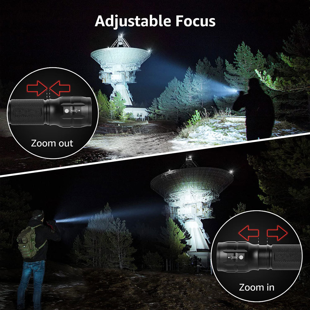 Compact Tactical LED Flashlight - Super Bright 160LM with Adjustable Zoom & Anti-Slip Grip โ image 2