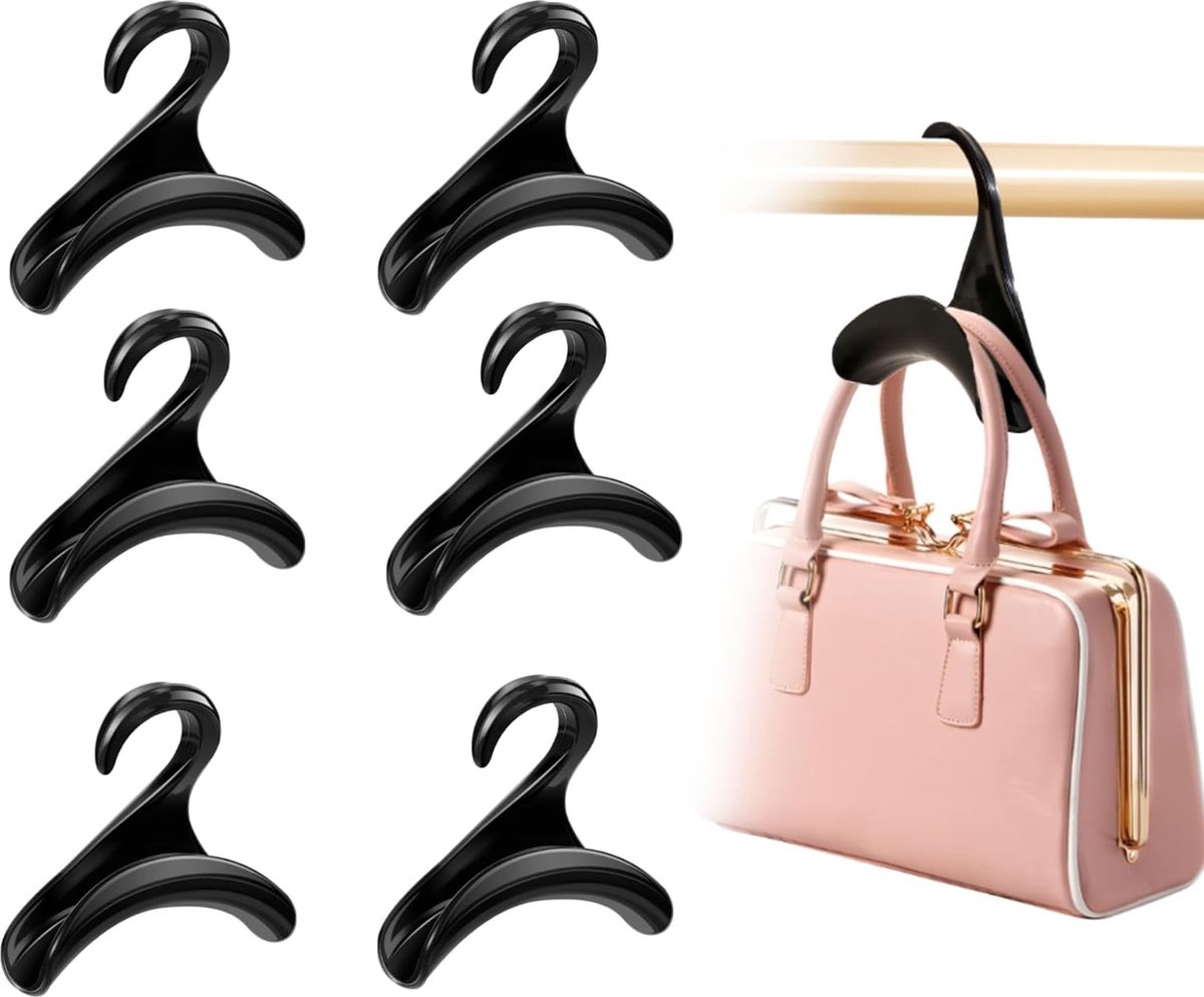 Bag Hanger - 6 Pieces Handbag Hooks for Wardrobe - Hangers - Handbag - Clothes Hanger - Bags - Handbag Hanger for Closet - For Hanging Bags, Wallets