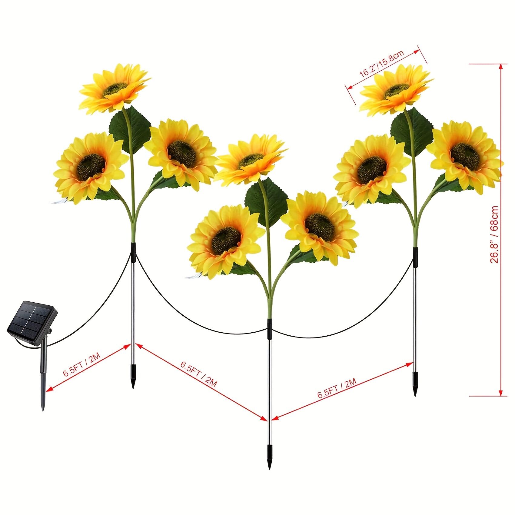 2 pcs of Sunflower-Shaped Ambiance Lights – Soft, Insect-Repellent Glow for Your Private Garden. Adds a Poetic Nighttime & Festive Touch — image 2