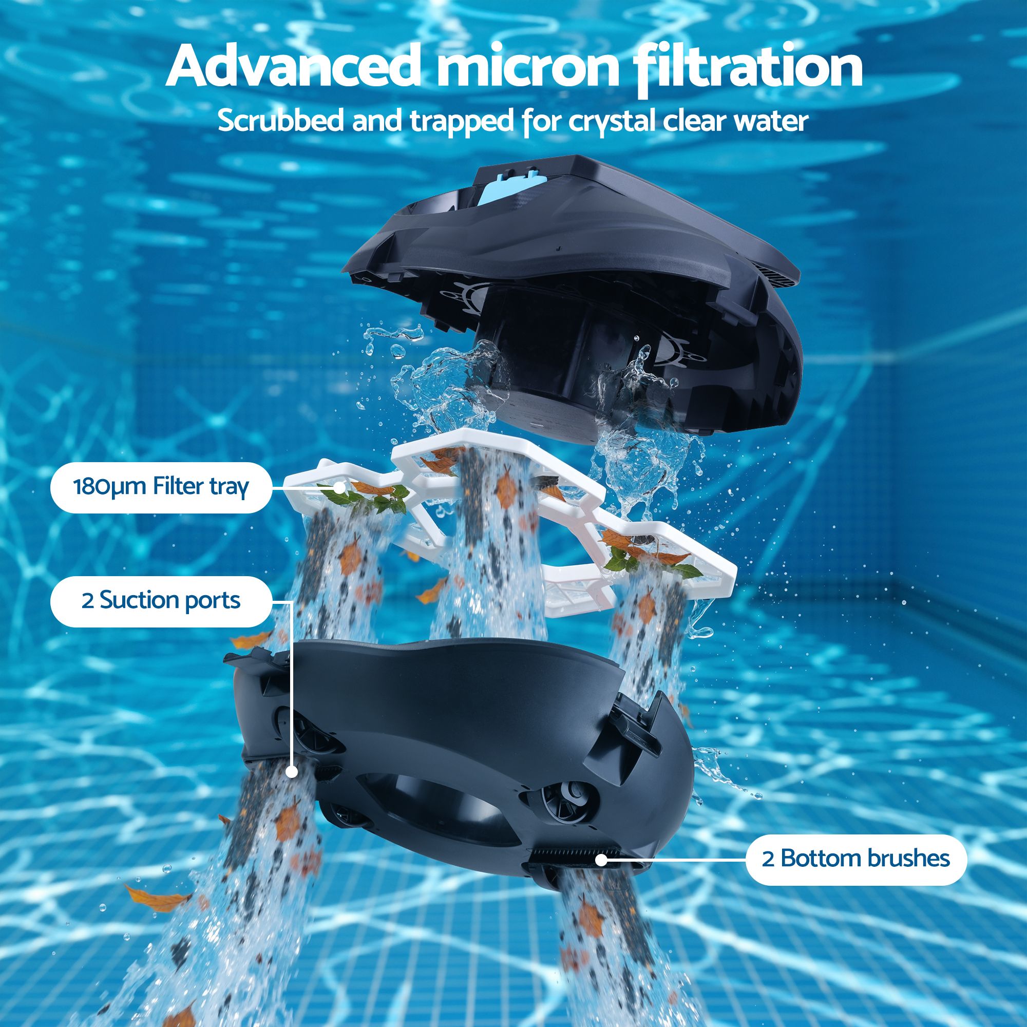 Aqua Buddy Cordless Pool Cleaner Robot Pool Vacuum Automatic Floor Clean 110Mins — image 6