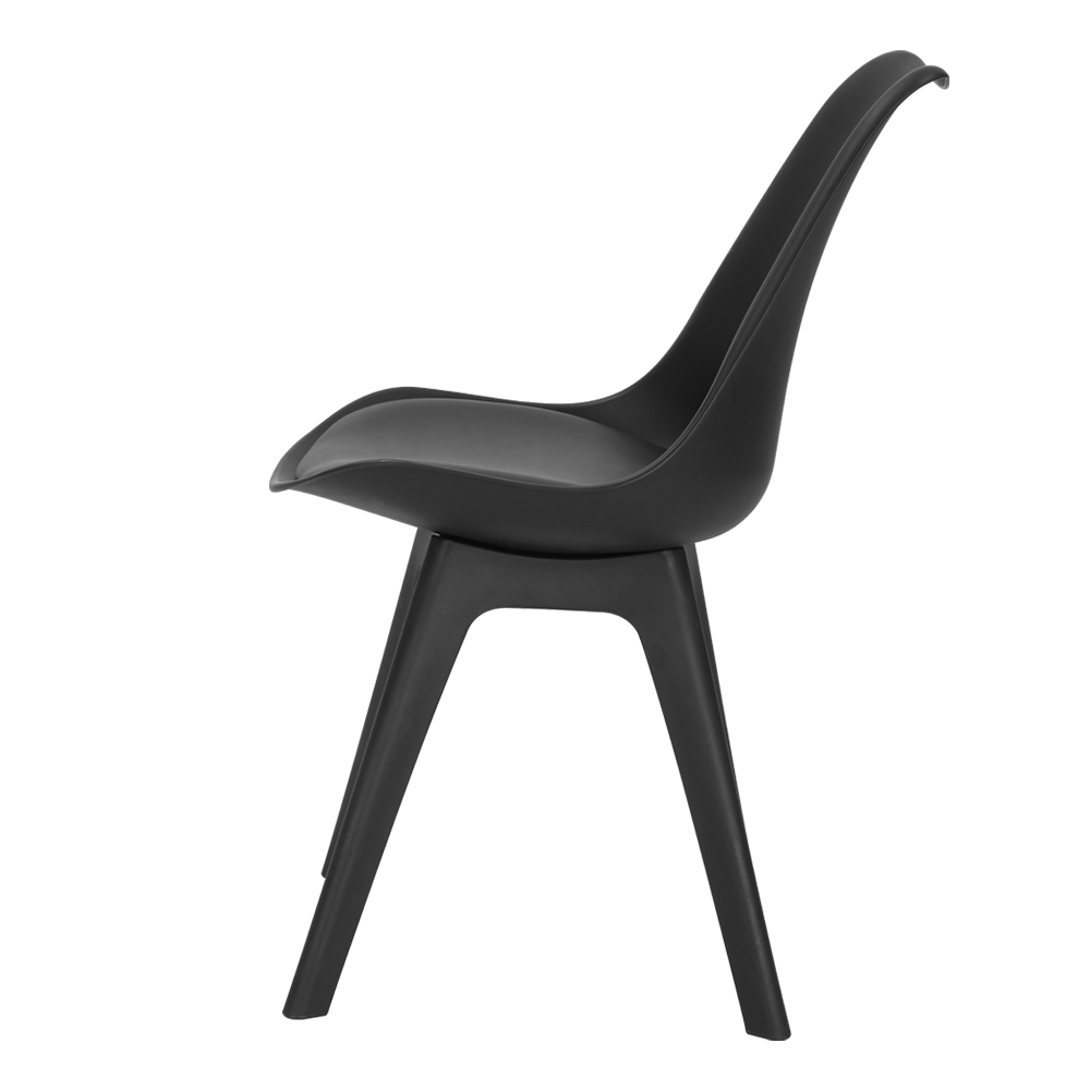 Artiss Dining Chairs Set of 4 Leather Plastic DSW Replica Black — image 3
