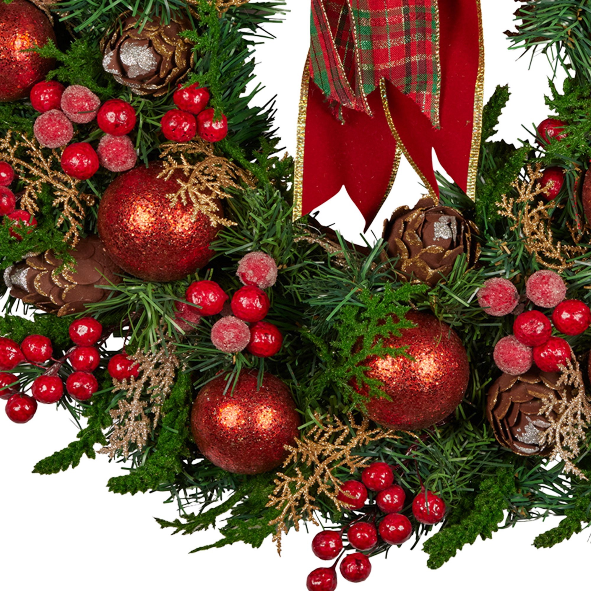 Christabelle Stunning 71cm Christmas Wreath Lush Red Baubles Berries Pine Cones and Bow Front Door Decoration โ image 5