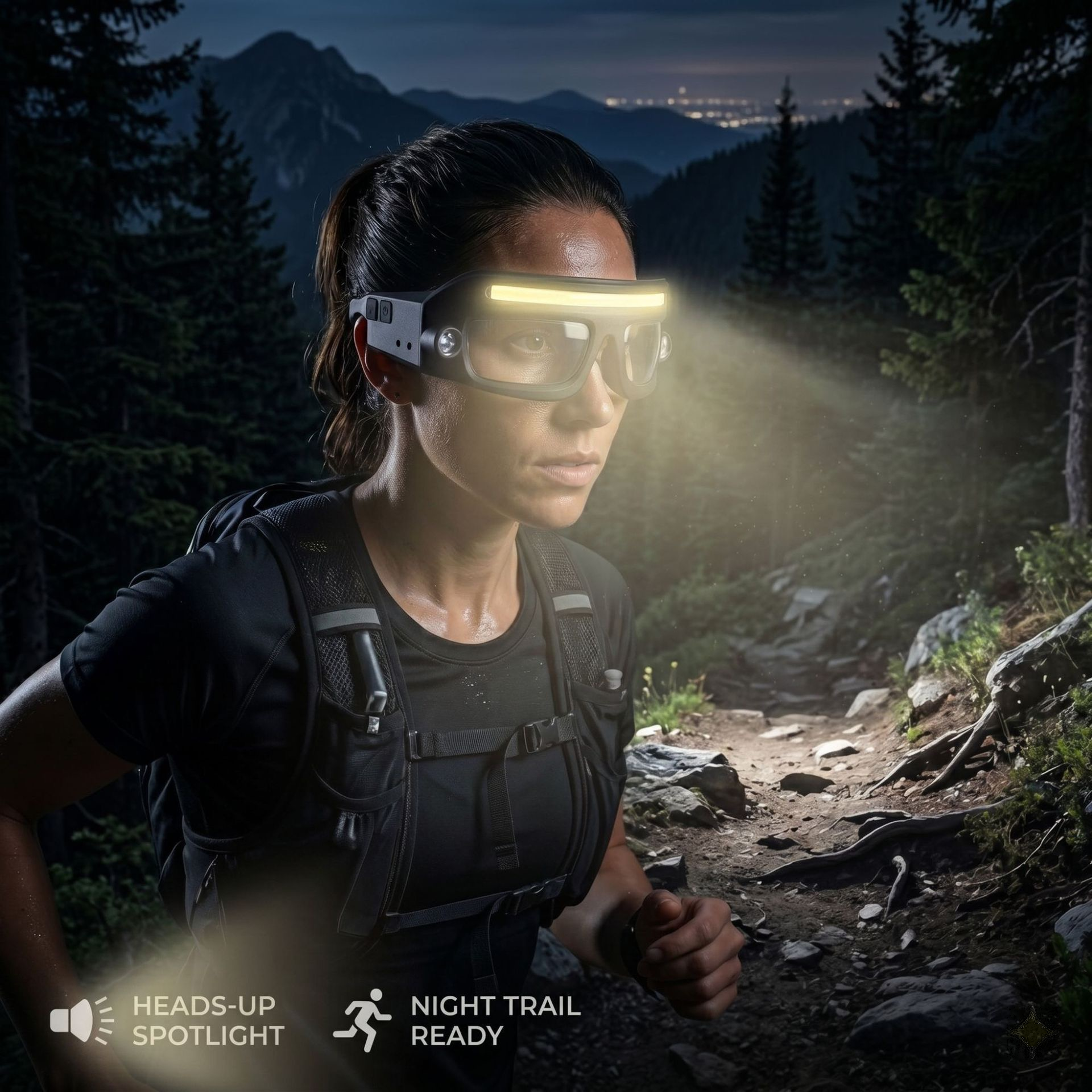 Smart Sensor Eyewear Light with COB Flood & Spot Beam, Rechargeable Headlamp Glasses for Night Running, Cycling, Hiking, and Low-Light Work – Gesture — image 5