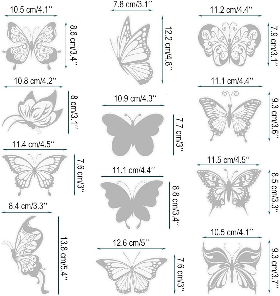 36 pieces - Anti-Collision Stickers - butterfly stickers - with anti-collision warning - transparent window stickers - prevention of collisions with people and — image 2