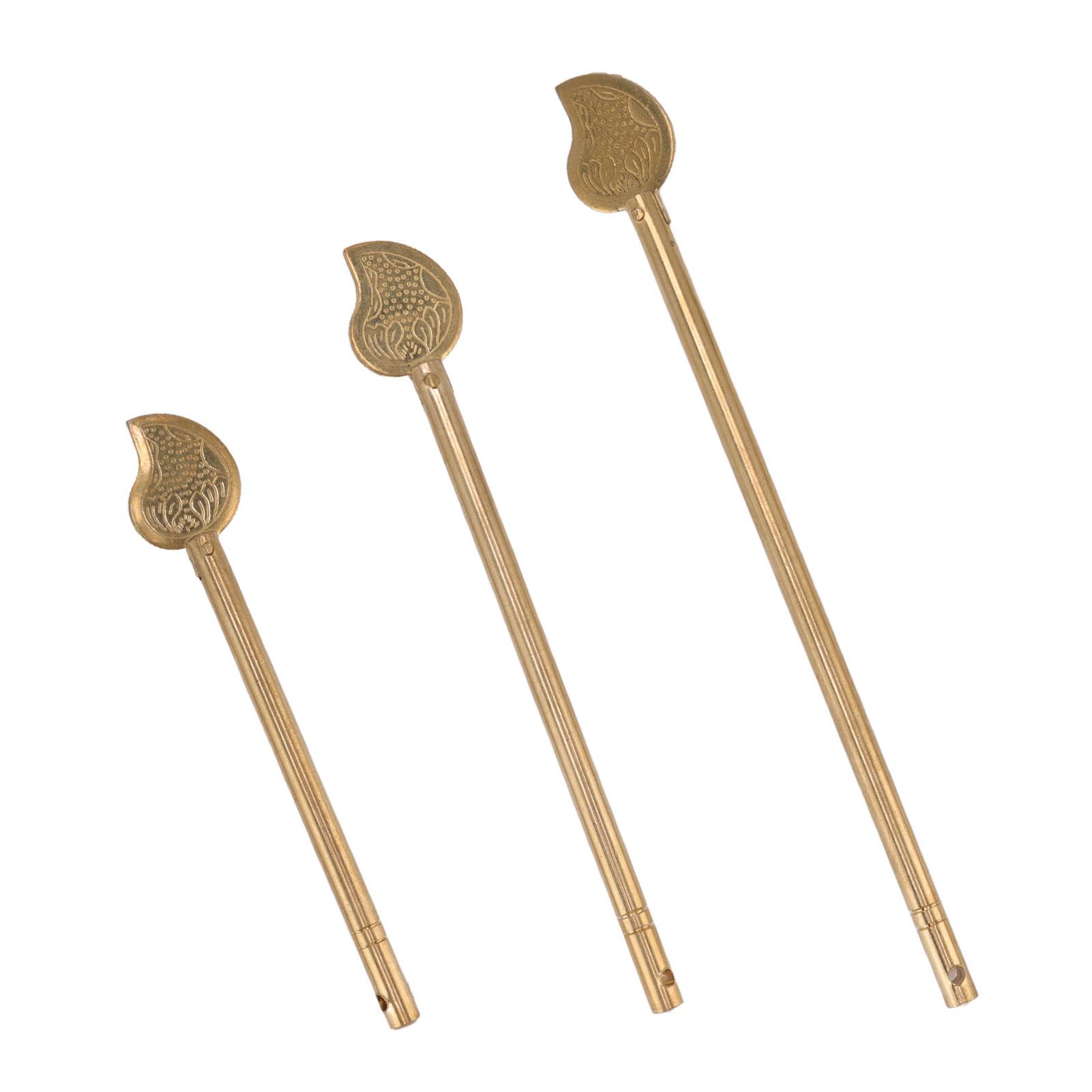 3PCS Cabinet Key Latch Leaf Shaped Cabinet Locking Pin Brass Chinese Latch Bolt for Home Furniture — image 3