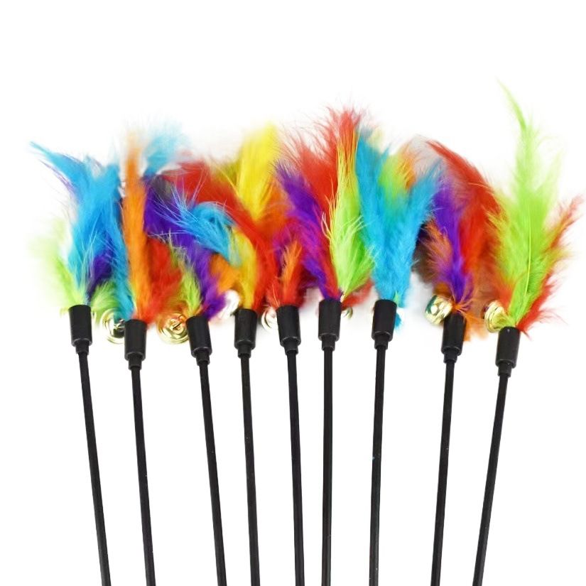 Cat Feather Toy PVC 50cm Macaron Turkey 50cm (including colorful feathers) โ image 2