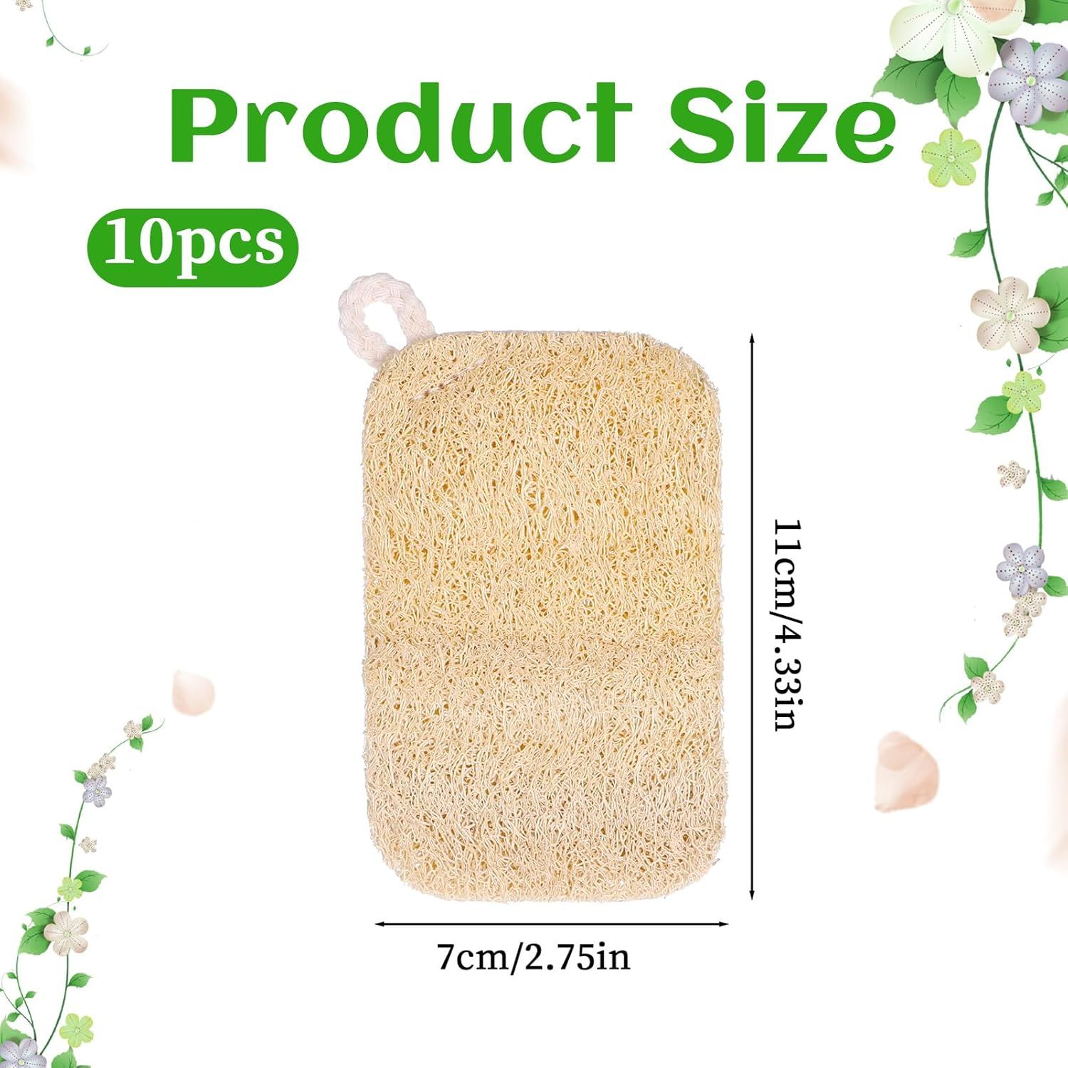 10 PCS Natural Sponges for Dishes, Loofah Dish Sponge for Kitchen Compostable Natural Loofah Sponges — image 2