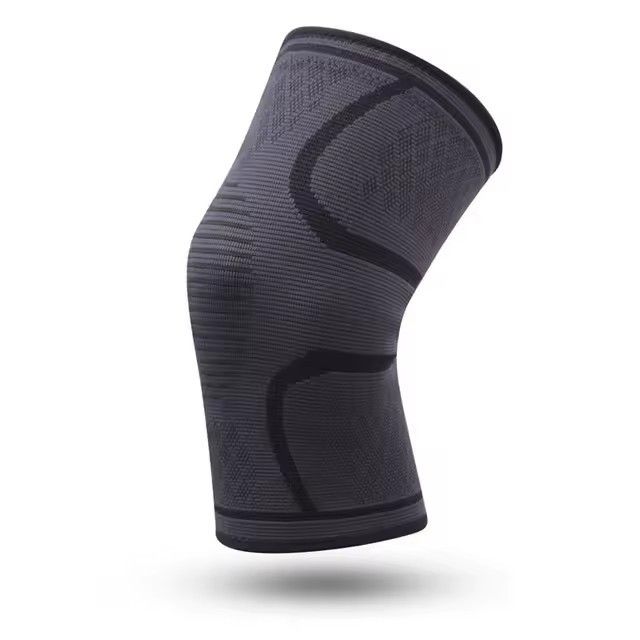 Sports Knee Support Pad Breathable Anti-Slip Compression Knee Sleeve for Running Cycling Gym Fitness Basketball - Black L