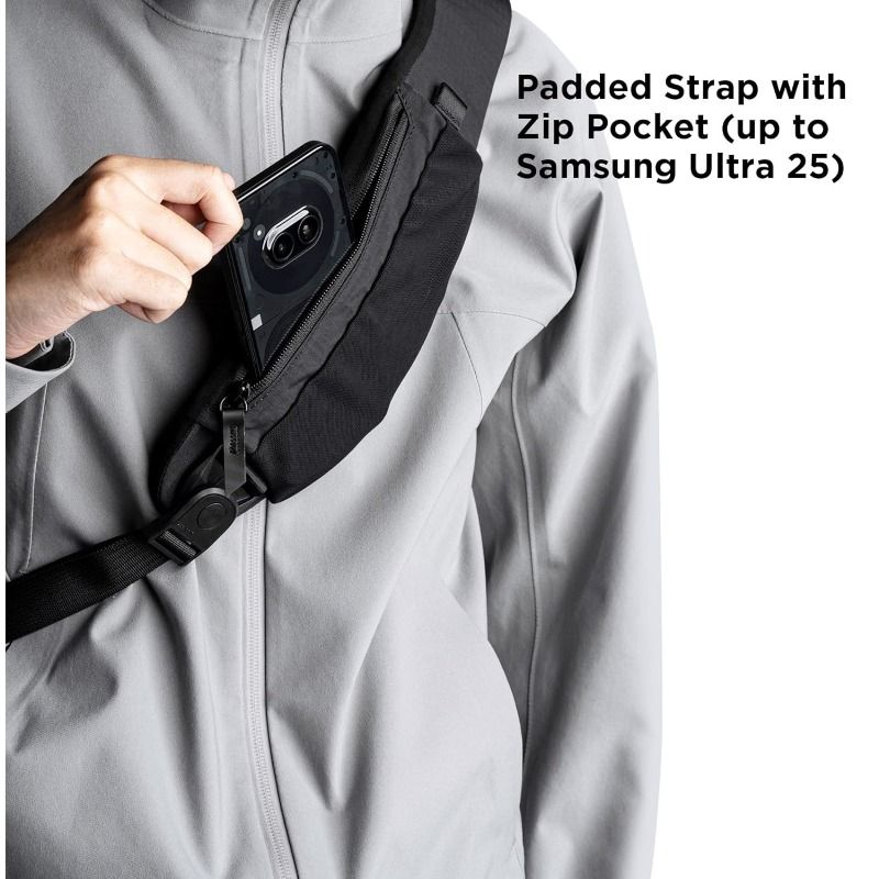 Black Blue sling backpack, luggage pass-through, concealed zip pocket, travel backpack, high-quality backpack, tablet backpack, Australia travel, everyday โ image 4