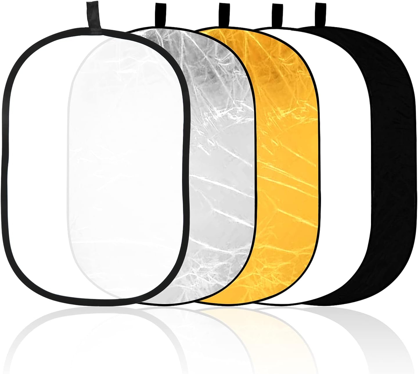 60 × 90 cm Light Reflectors 5-in-1 Photo Foldable Photo Reflector Large Oval Portable Foldable Light Reflector, with Carrying Bag