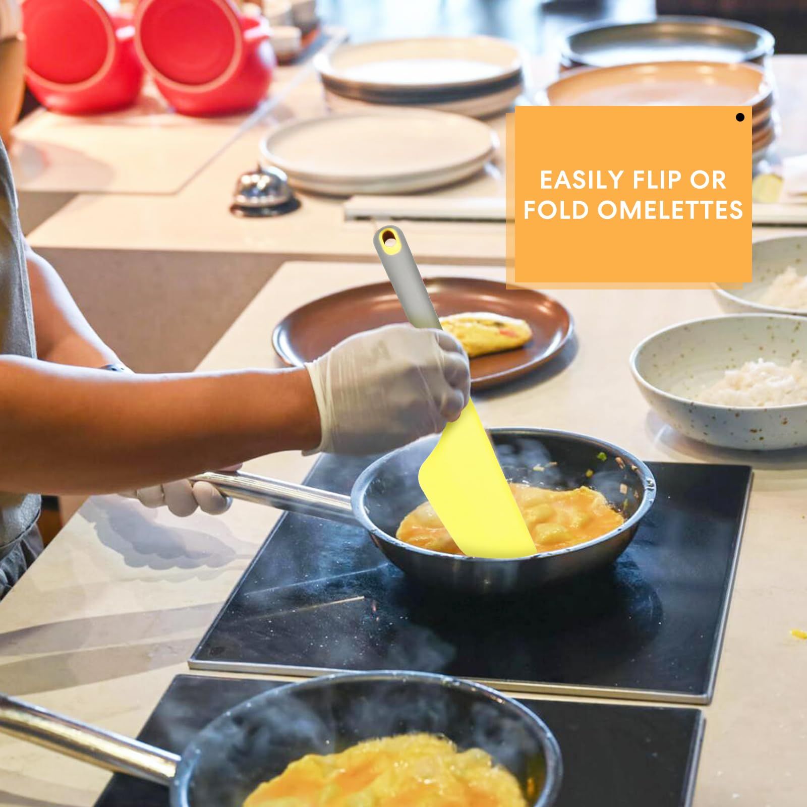 4 Pcs Extra Large Silicone Spatulas, High Temperature Resistance Spatula Spreader Kitchen Cake Spatula (Multicolor) — image 5