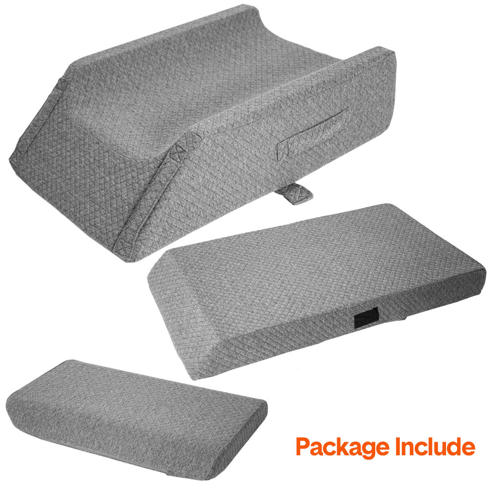 Leg Wedge Ergonomic Booster 3-Height Adjustable Memory Foam Leg Support Pillow with Washable Cover for Ankle Foot Rest Surgery Recovery and Pain Relief — image 6