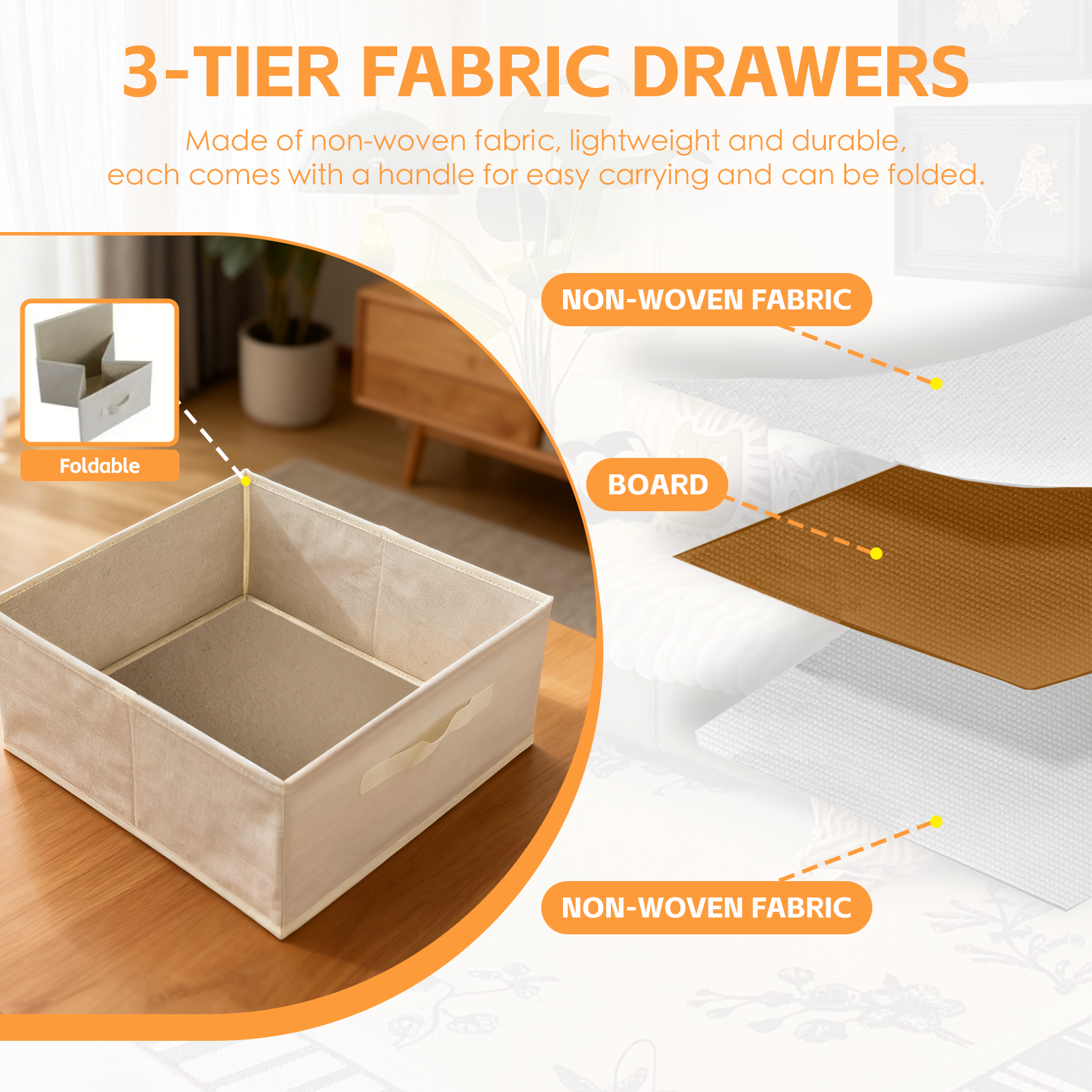 3 Drawer Bammboo Storage Chest — image 3