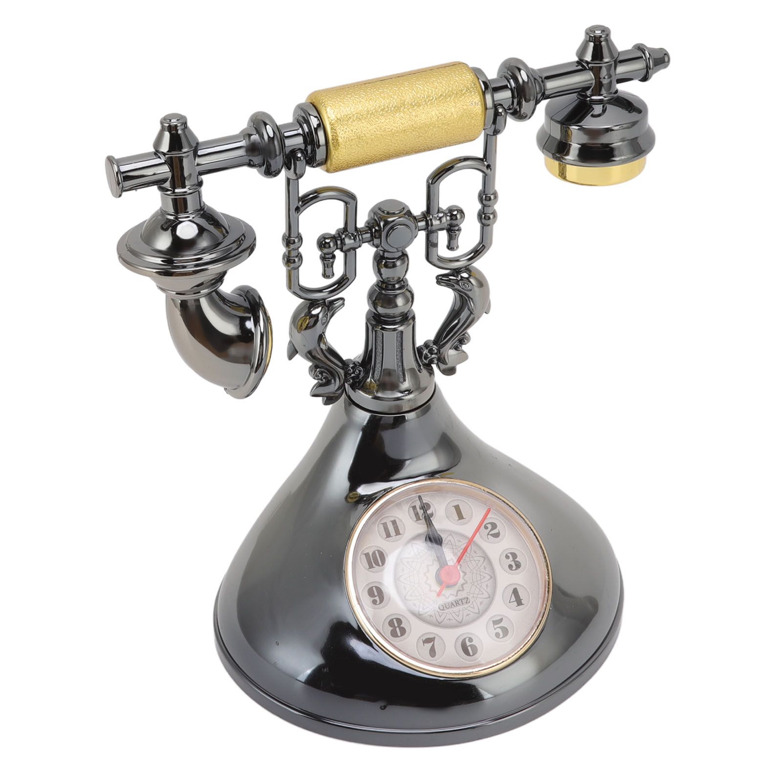 Vintage Telephone Alarm Clock Unique Elegant Accurate Time Bedside Clock Decoration for Home Cafe Office YF020 1 — image 2