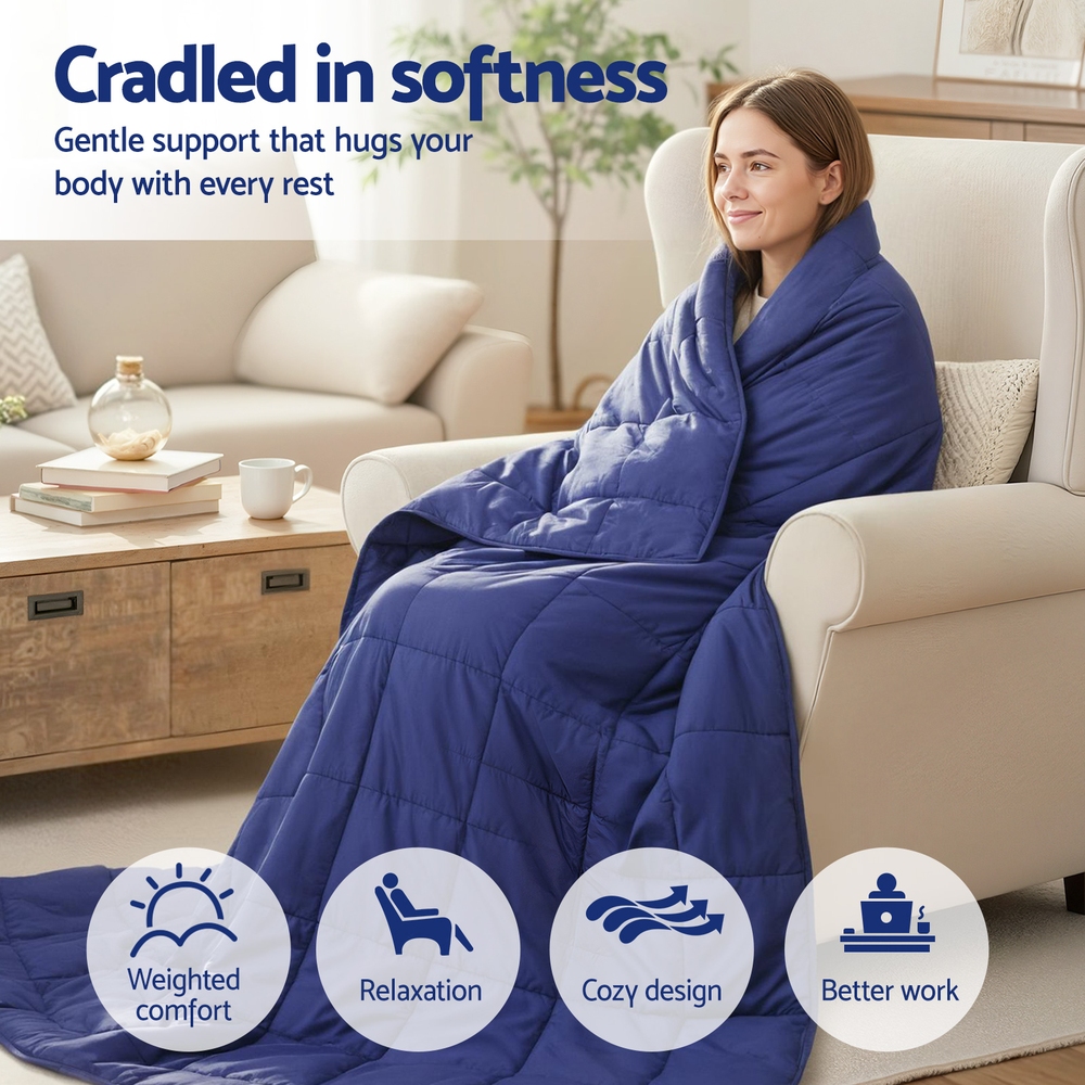 Giselle Bedding Weighted Blanket 11KG Kids Adults Heavy Gravity Relax Calm Blue — image 4