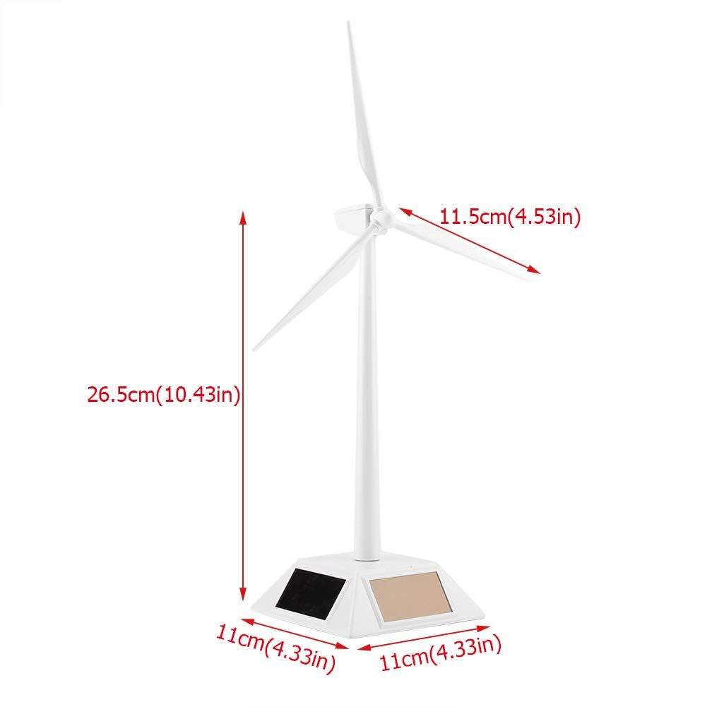 Solar Powered Wind Mill Model Desktop Decor Craft Kids Children Education Learning Toy The best gift for children or friends.（White） — image 2