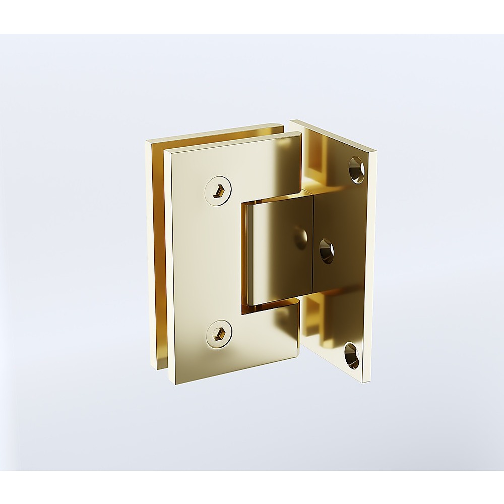 90 Degree Brass Glass Shower Door L-Hinge in Gold — image 4