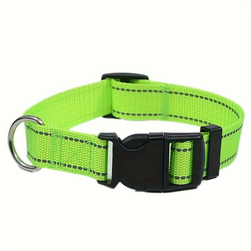 Reflective Dog Collar with Adjustable Nylon Webbing β Safe & Visible Pet Gear for Walks, Outdoor Adventures, and Nighttime Visibility (S, Red) β image 2