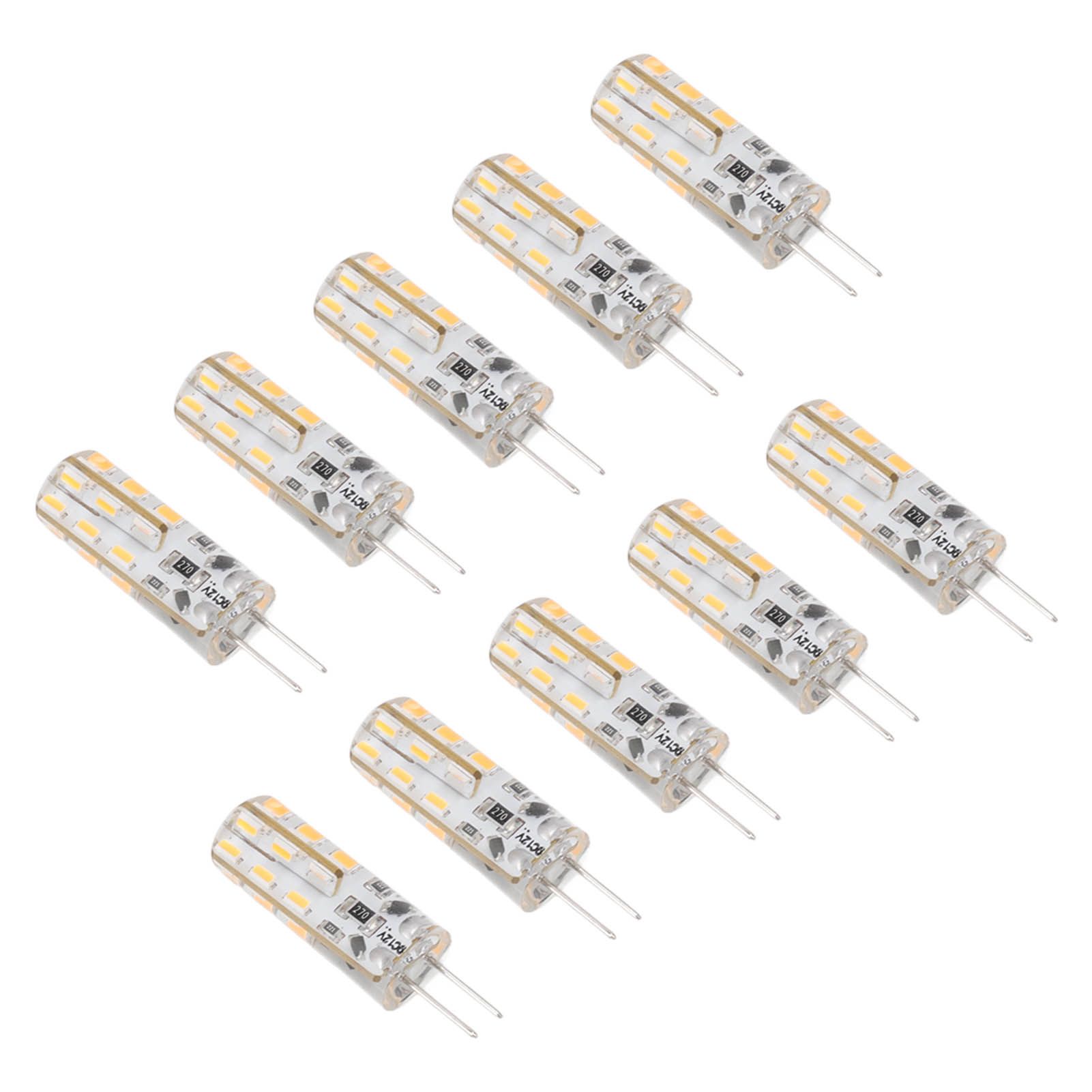 10pcs G4 LED Bulb 1.5W DC12V Warm White 3000K 110LM Bi Pin Light Bulbs LED for Cabinet Lighting Courtyard — image 2