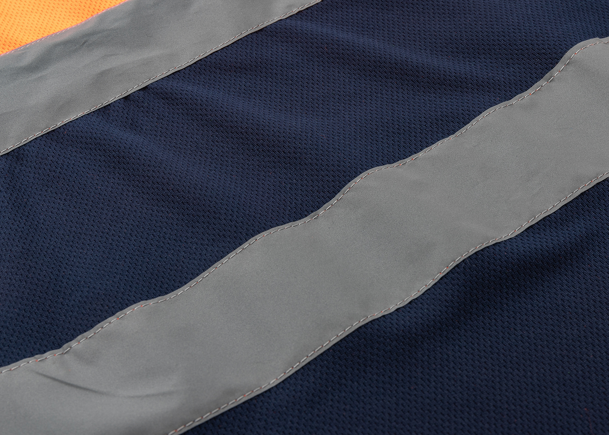 HI VIS Short Sleeve Workwear Shirt w Reflective Tape Cool Dry Safety Polo 2 Tone, Fluoro Orange / Navy, 2XL โ image 5