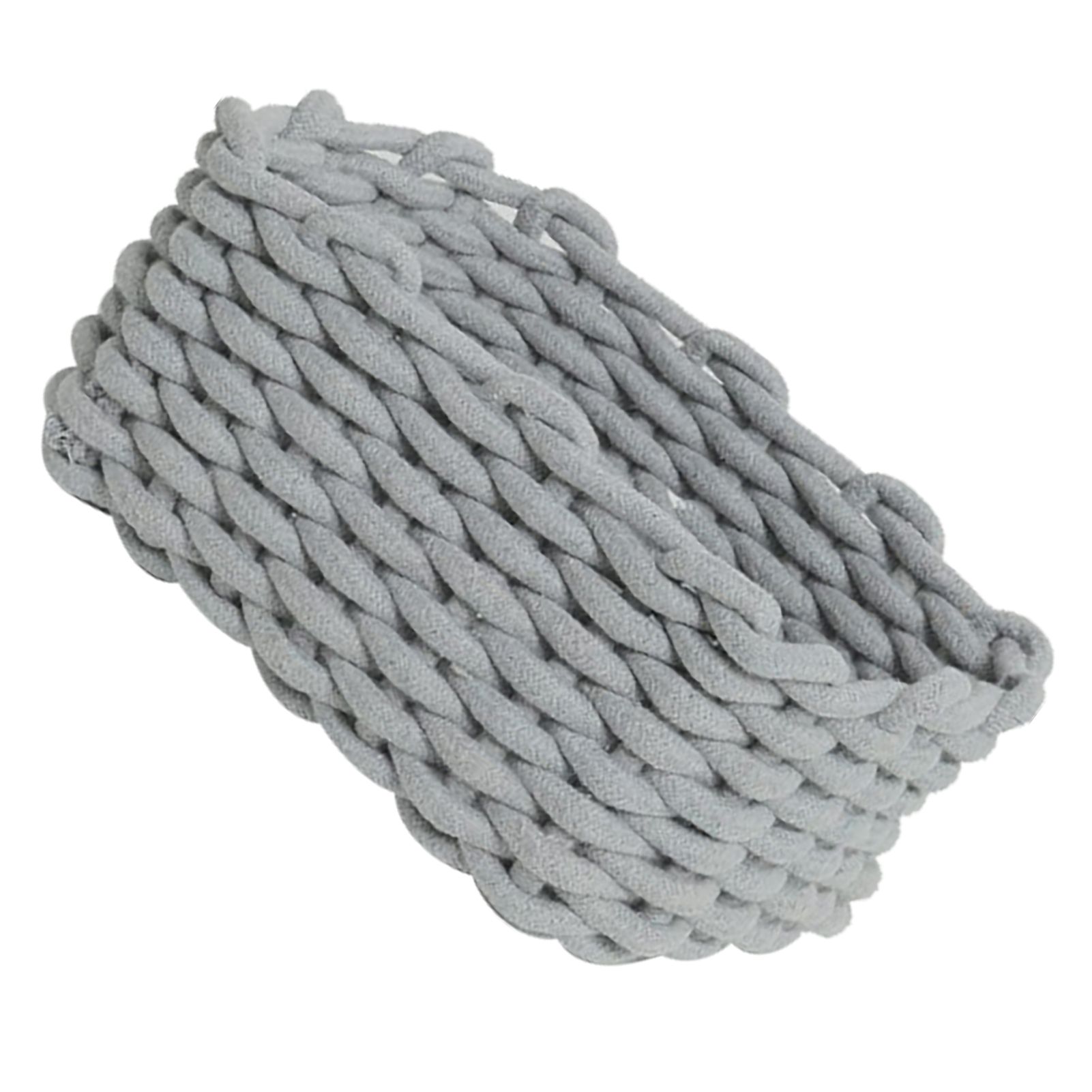 Cotton Rope Storage Basket Hand Knitting Nordic Style Desktop Storage Organizer for Key Snacks Underwear Grey 30 × 22 × 14cm/11.8 × 8.7 × 5.5in — image 3
