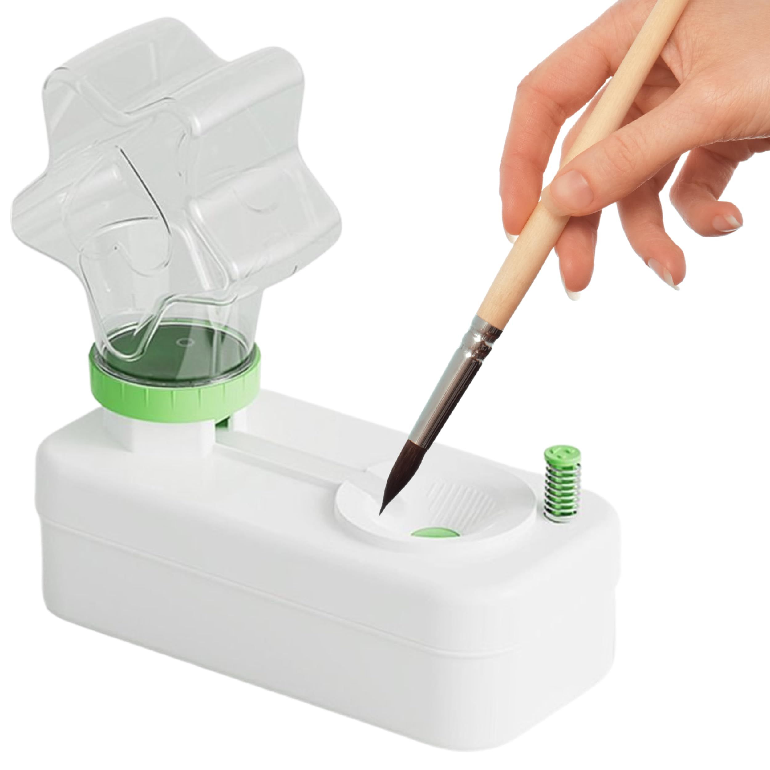 Paint Brush Cleaner Tool for Kids – Paint Brush Rinser with Bottle in Star Shape Cleaning Tool for Painting Brush Rinser (Green)