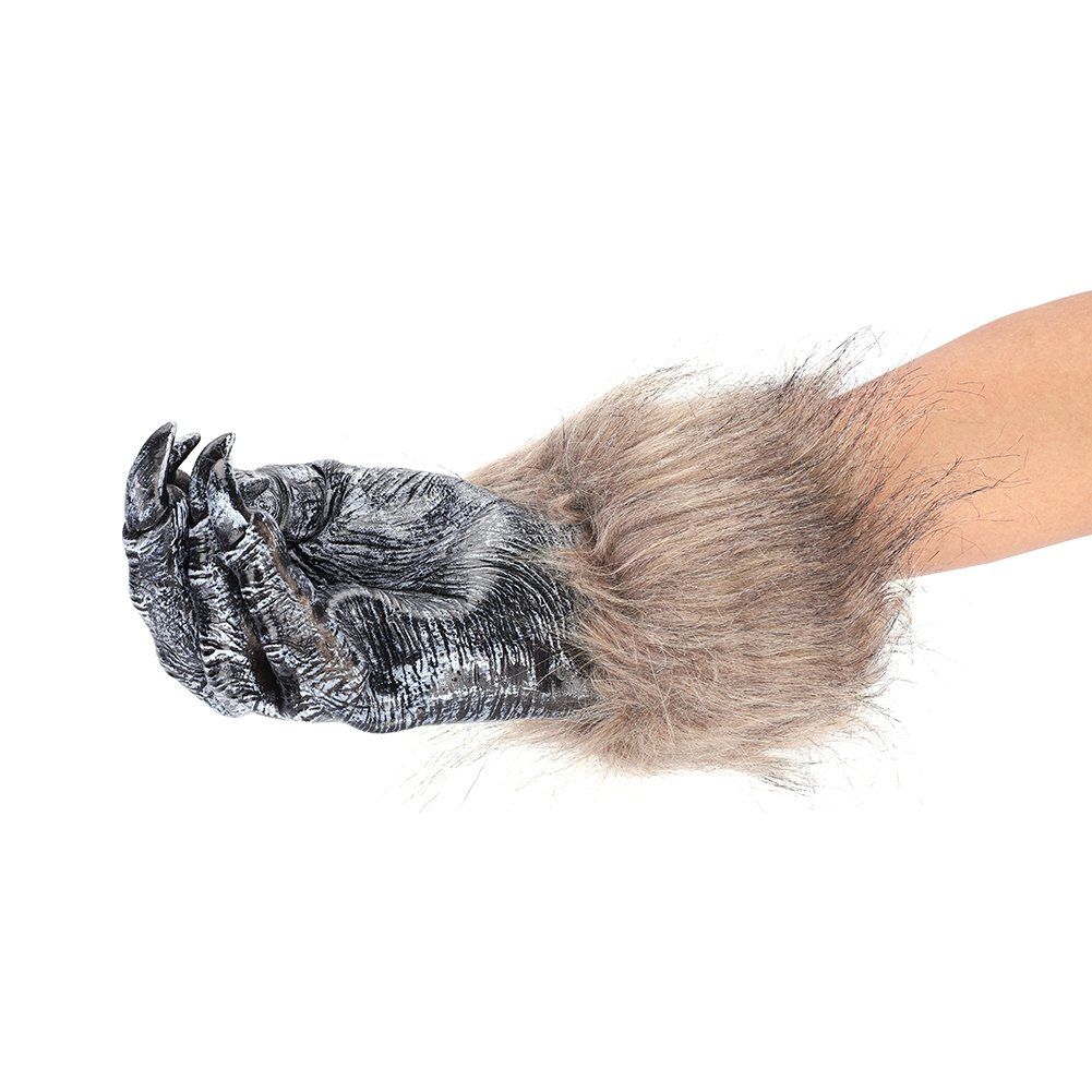 Halloween Costume Animal Paw Gloves Hairy Bear Wolf Gorilla Monster Claws Role Play Themed Party Costume Gloves — image 2