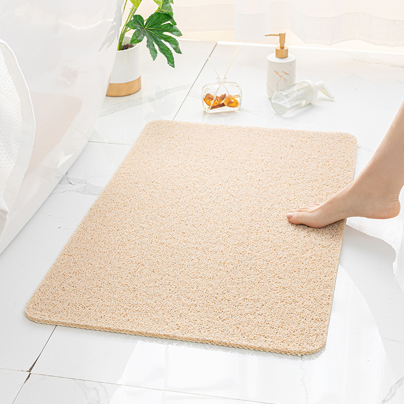 Beige Non-Slip Loofah-Style Bathroom Mat - Quick-Dry and Soft 40 × 60cm