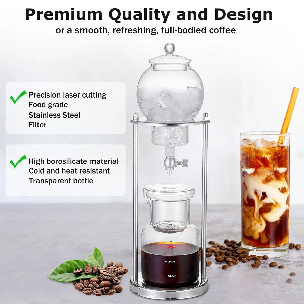 Cold Brew Coffee Maker Glass Ice Drip Pot Cold Brewer Manual Brewing Equipment — image 6