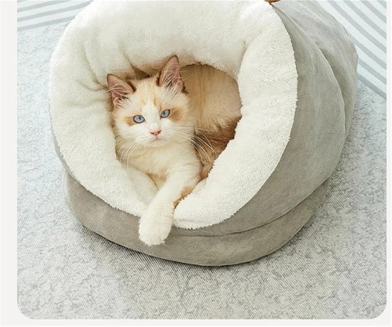 Cat Bed - Comfortable Slipper-Shaped Cat Bed - Semi-Enclosed Pet Den - Suitable for Indoor Cats and Small Dogs - Warm Plush Cat and Dog Bed - Non-Slip Bottom — image 5
