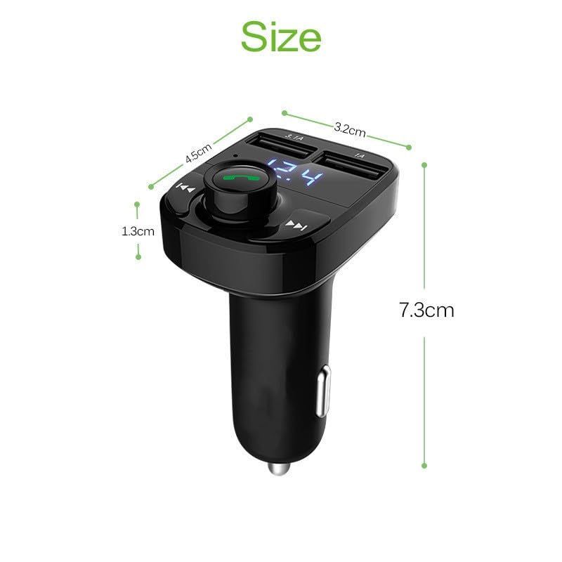 Wireless Bluetooth FM Transmitter Radio Receiver, Handsfree Call Car Charger, Mp3 Audio Music Stereo Adapter, Dual USB Port — image 5