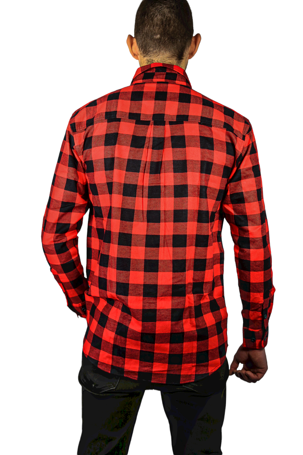 Jacksmith Quilted Flannelette Shirt Mens Jacket 100% Cotton Padded Warm Winter Flannel - Red/Black โ image 5