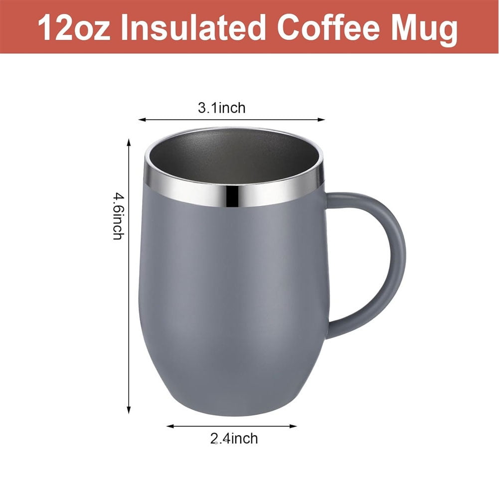 12oz Insulated Coffee Mug with Handle Stainless Steel Insulated Coffee Mug Double Wall Vacuum Travel Mug Tumbler Cup with Sliding Lid Travel Coffee Cup Thermal — image 2