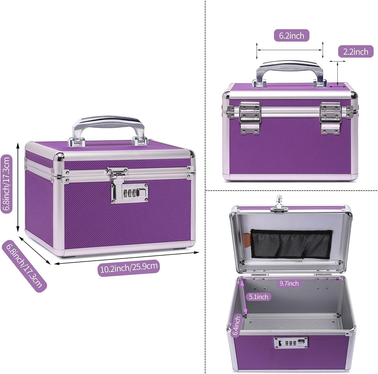 Locking Combination Medicine Box (Purple/Small) โ image 2