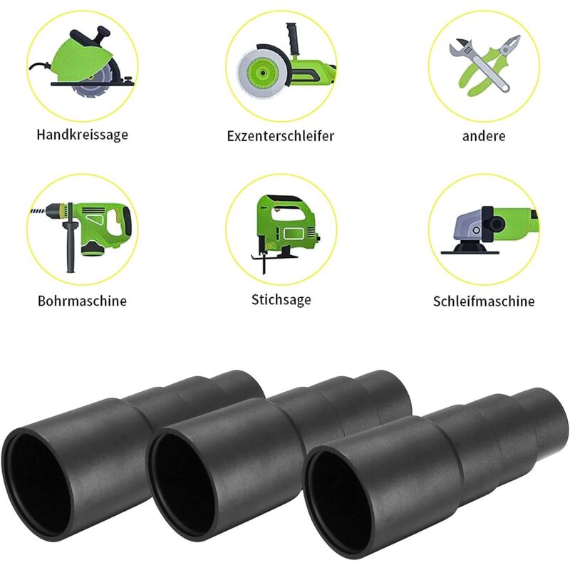 6 pcs Vacuum Hose Adapters, Vacuum Hose End Connector Adapters For Universal Shop Vacuums — image 3
