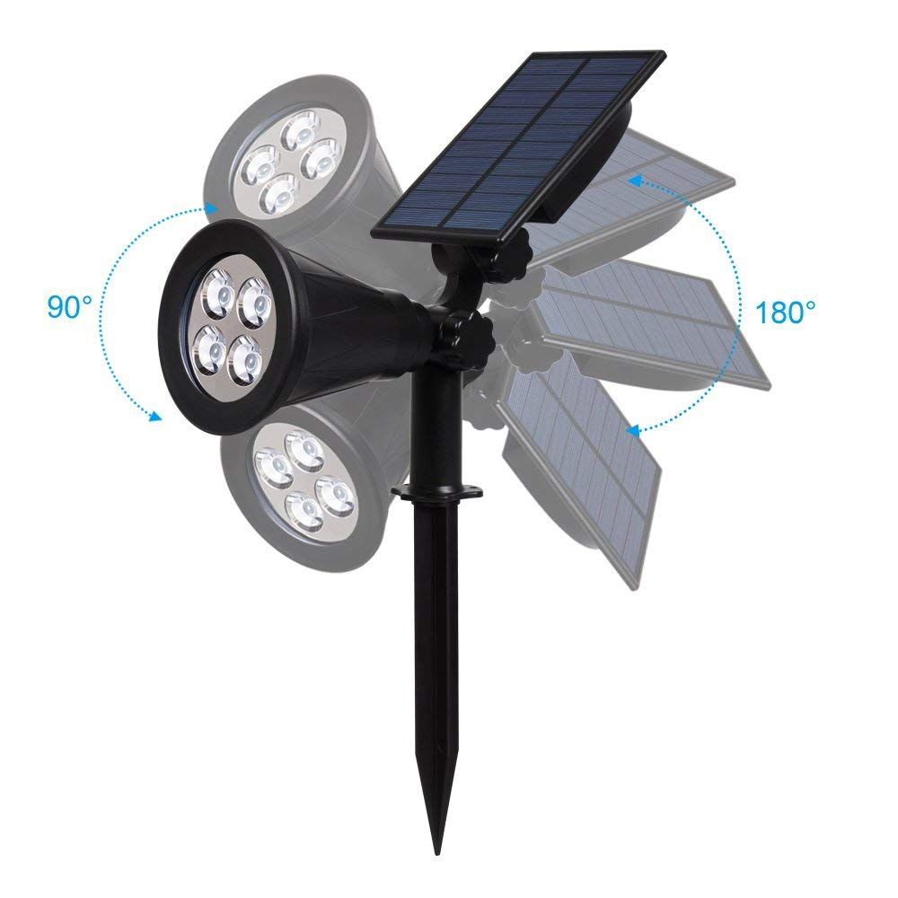 Solar Spotlight LED Outdoor Wall Light, IP65 Waterproof, Auto-on at Night/Auto-Off by Day, 180°Angle Adjustable (White) — image 5