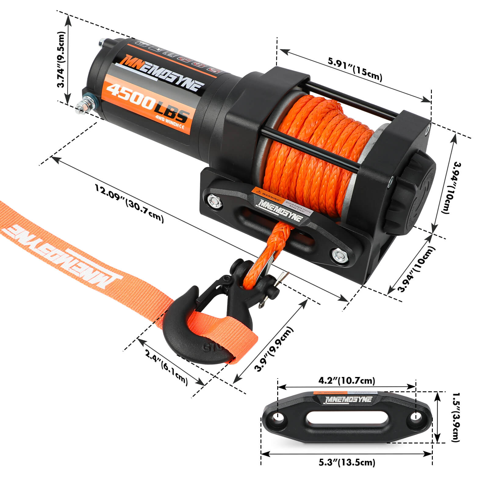 Electric Winch 4500lb Winch Synthetic Rope Wireless Towing Trailer ATV UTV — image 3